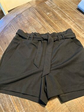 Maurices Black High-Waist Paperbag Tie Shorts